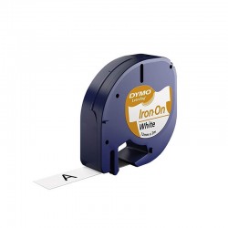 Лента самоклеющаяся Dymo LetraTag S0718850, 12мм x 2m, Чёрное на Белом